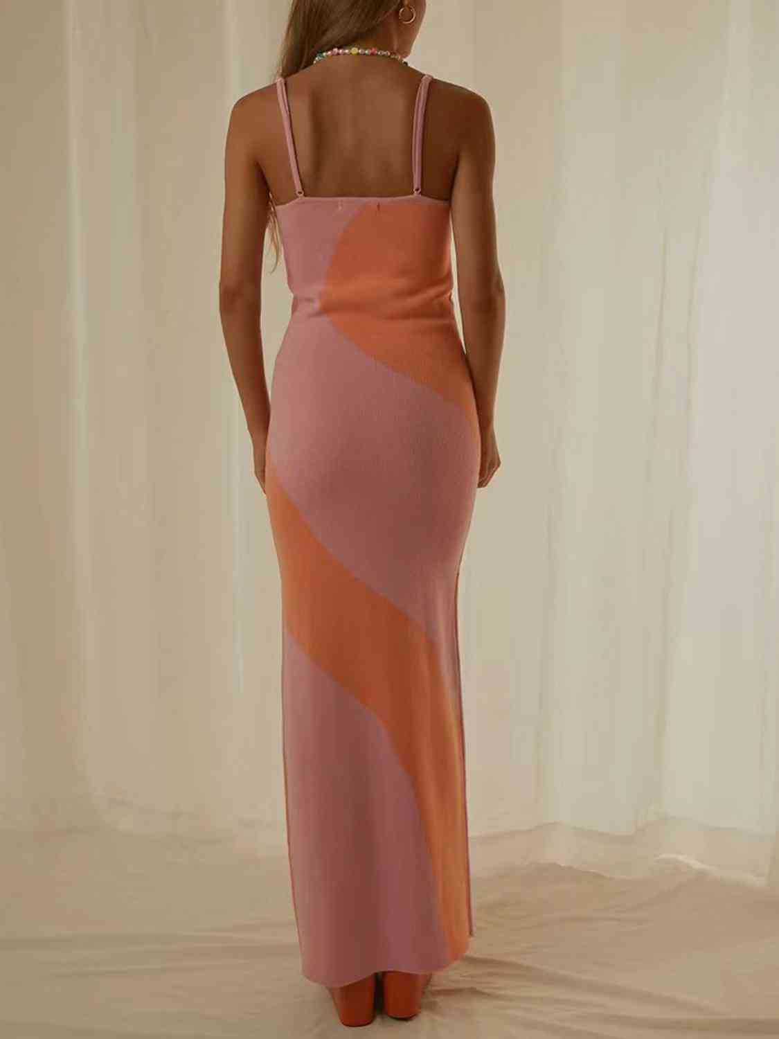 SPAGHETTI STRAP MAXI SWEATER DRESS