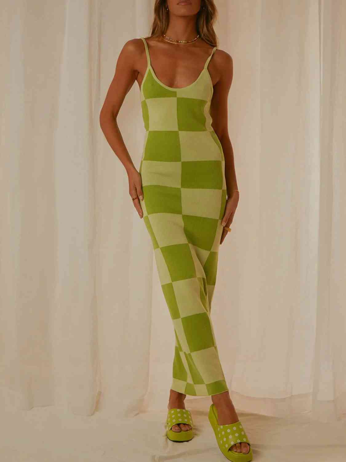 SPAGHETTI STRAP MAXI SWEATER DRESS