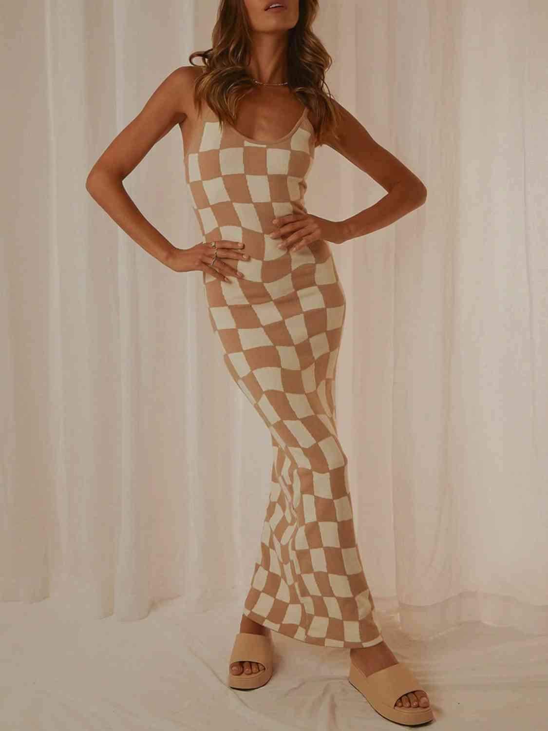 SPAGHETTI STRAP MAXI SWEATER DRESS