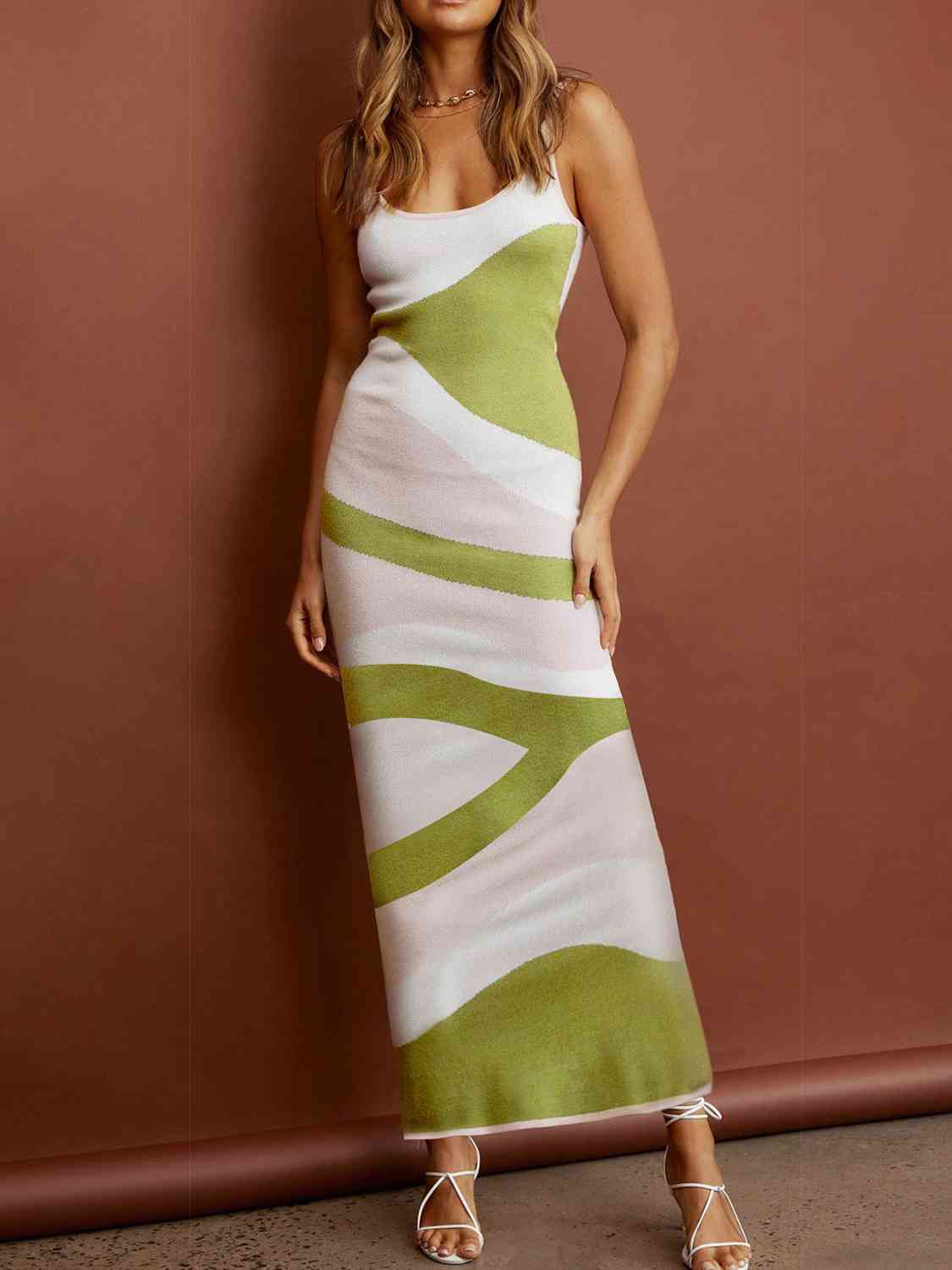 SPAGHETTI STRAP MAXI SWEATER DRESS