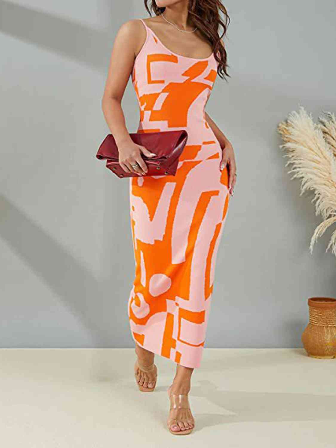 SPAGHETTI STRAP MAXI SWEATER DRESS