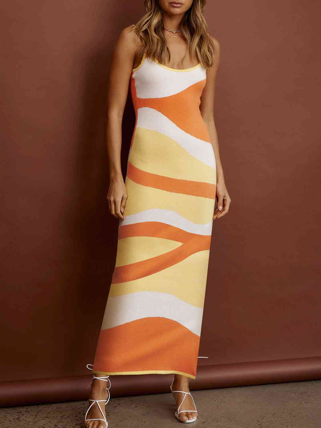 SPAGHETTI STRAP MAXI SWEATER DRESS