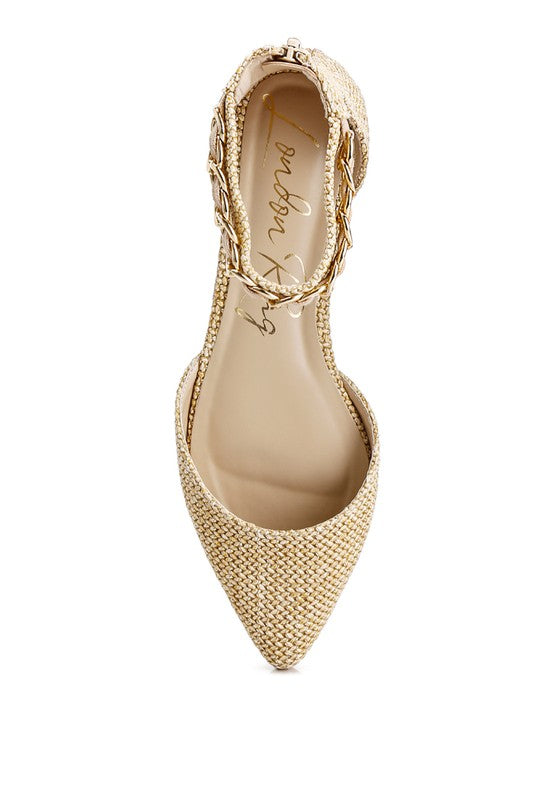 BUQISI CHAIN EMBELLISHED FLATS