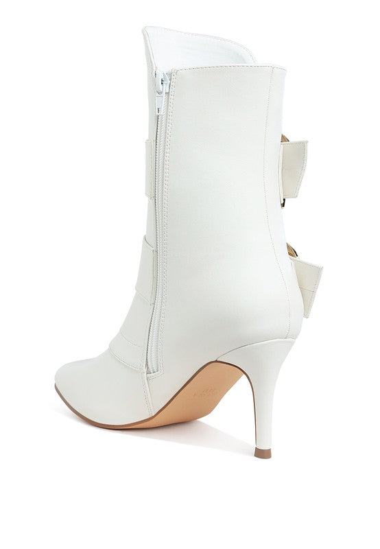 EBERA CHUNKY BUCKLE STRAP ANKLE BOOTS