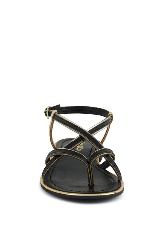 PHOEBE STRAPPY FLAT SANDALS