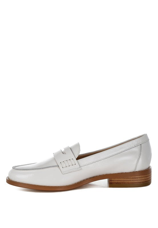 ROXANA REAL LEATHER PENNY STRAP LOAFERS