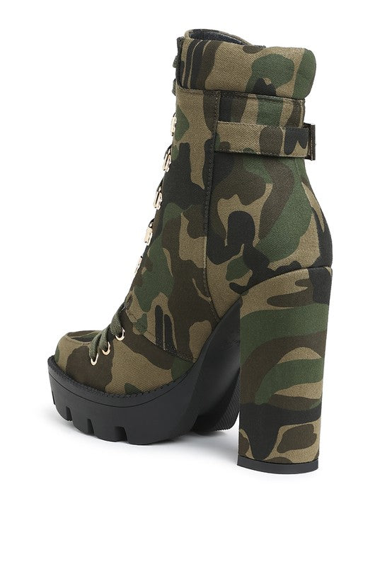 PALMETTO CAMOUFLAGE ANKLE BOOTS