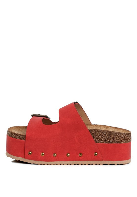 IMPALA STUDDED FAUX LEATHER SLIP ON SANDALS