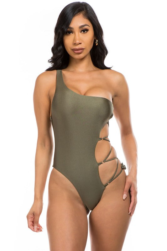 ONE-PIECE LACE UP SWIMSUIT