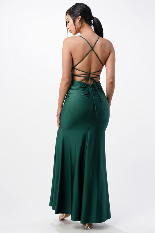 BACK LACE UP MERMAID DRESS