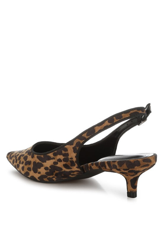 JAHARA SLINGBACK KITTEN HEEL SANDALS