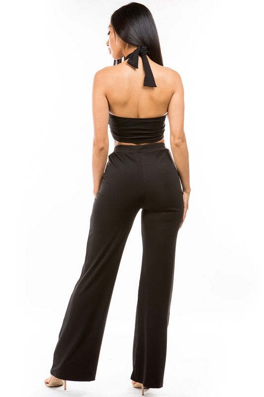 TWO PIECE HALTER PANT SET