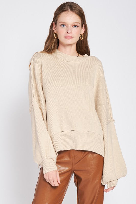 OVER SIZED LONG SLEEVE SWEATER TOP