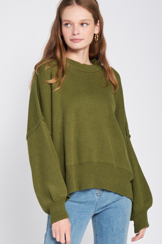 OVER SIZED LONG SLEEVE SWEATER TOP