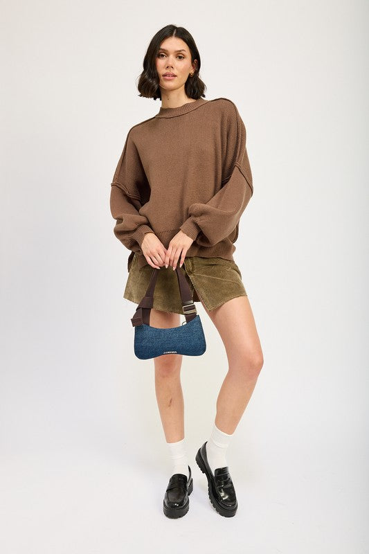 OVER SIZED LONG SLEEVE SWEATER TOP