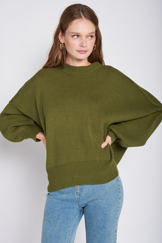 OVER SIZED LONG SLEEVE SWEATER TOP