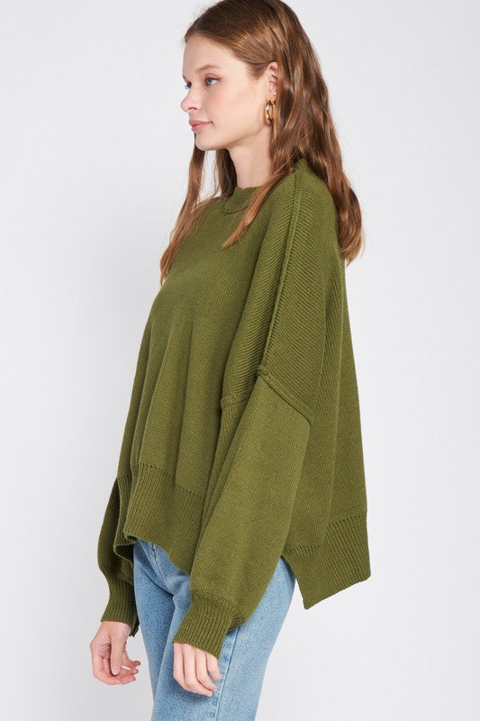 OVER SIZED LONG SLEEVE SWEATER TOP