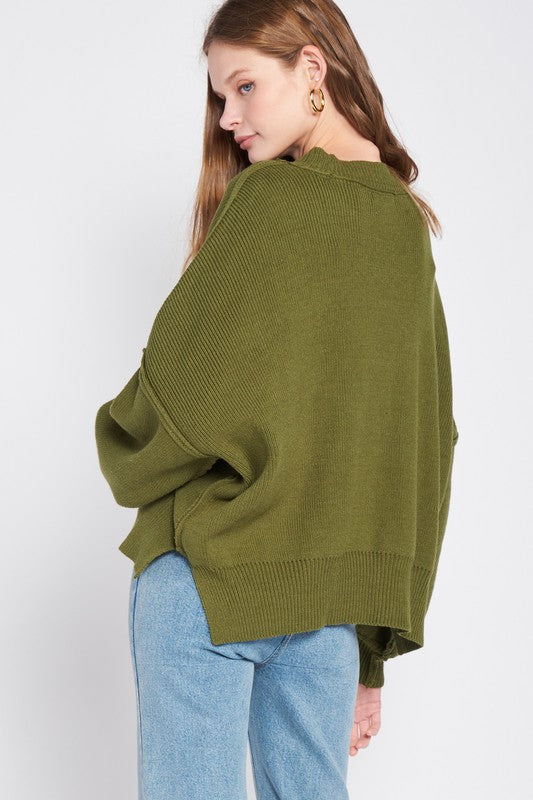 OVER SIZED LONG SLEEVE SWEATER TOP