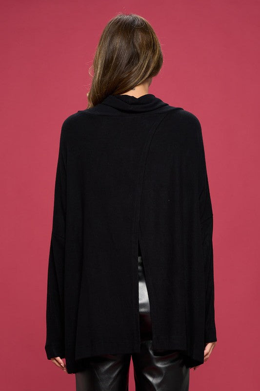 LONG SLEEVE OPEN BACK PULLOVER TOP