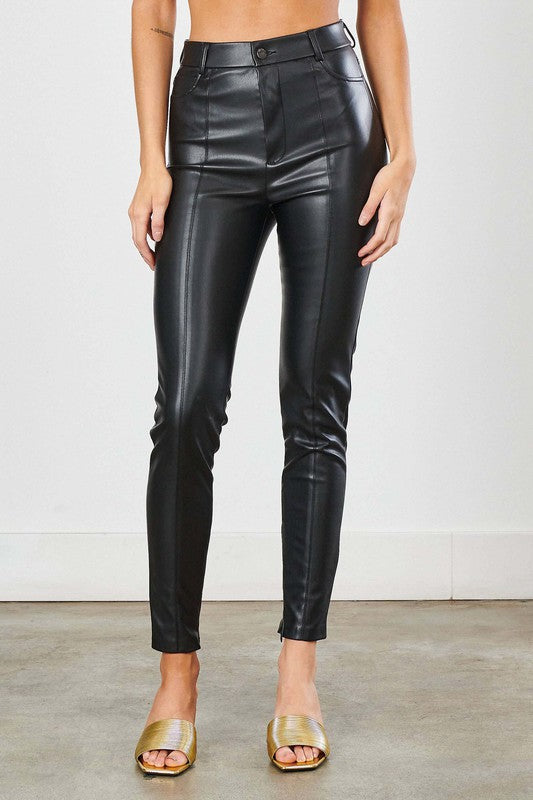 FAUX LEATHER SKINNY JEANS