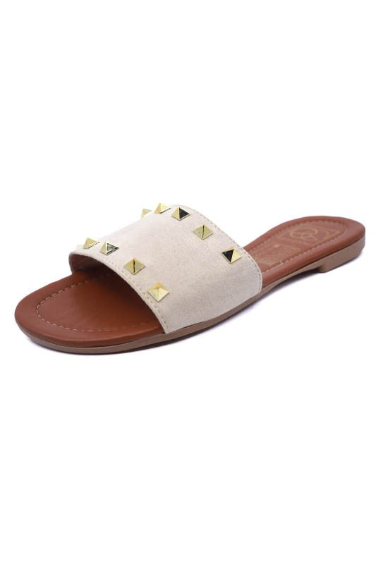 STUDDED SLIDE SANDAL