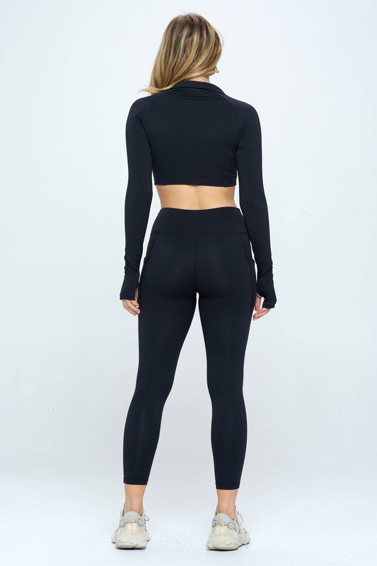 LONG SLEEVE ACTIVEWEAR TOP AND LEGGINGS SET