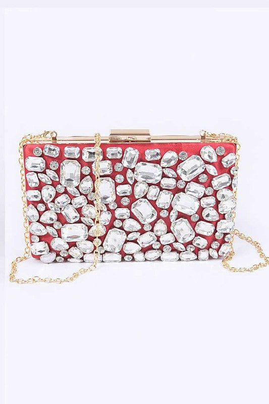 BEJEWELED CRYSTAL ICONIC BOX CLUTCH