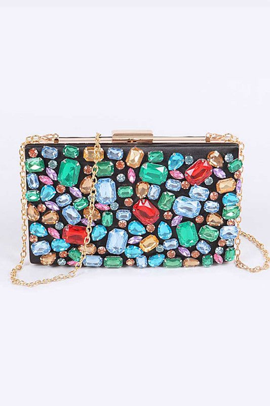 BEJEWELED CRYSTAL ICONIC BOX CLUTCH