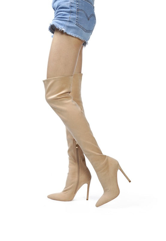 TILERA STRETCH OVER THE KNEE STILETTO BOOTS