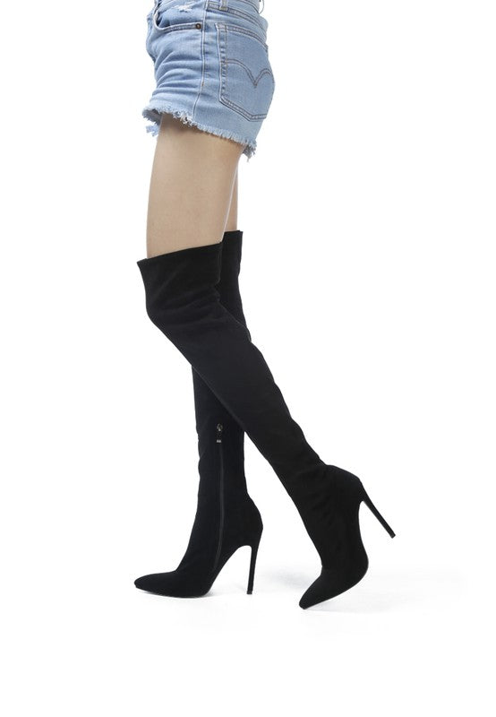 TILERA STRETCH OVER THE KNEE STILETTO BOOTS