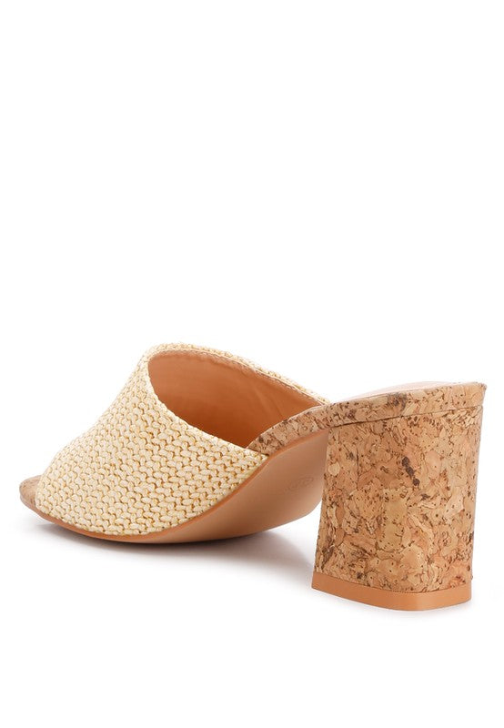 ADDIE BLOCK HEEL SLIP ON  SANDALS