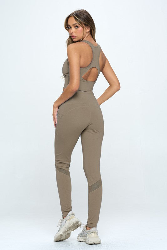 TWO PIECE ACTIVEWEAR SET WITH CUT OUT DETAIL