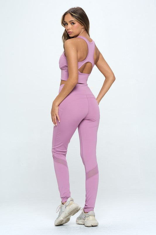 TWO PIECE ACTIVEWEAR SET WITH CUT OUT DETAIL