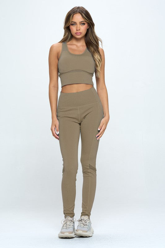 TWO PIECE ACTIVEWEAR SET WITH CUT OUT DETAIL