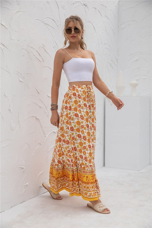 PRINTED MAXI SKIRT