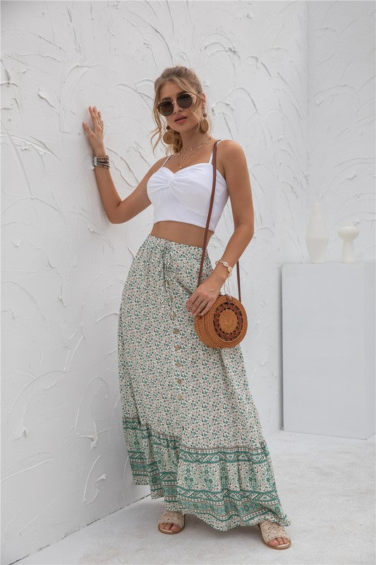 PRINTED MAXI SKIRT