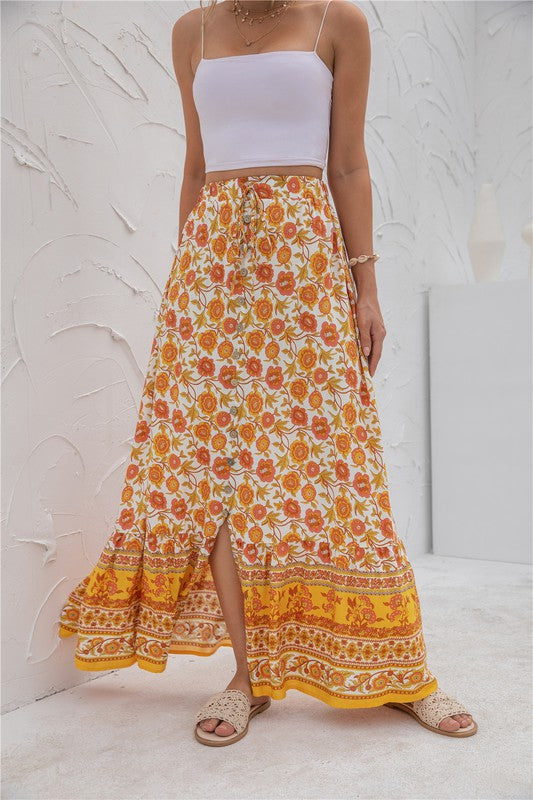 PRINTED MAXI SKIRT