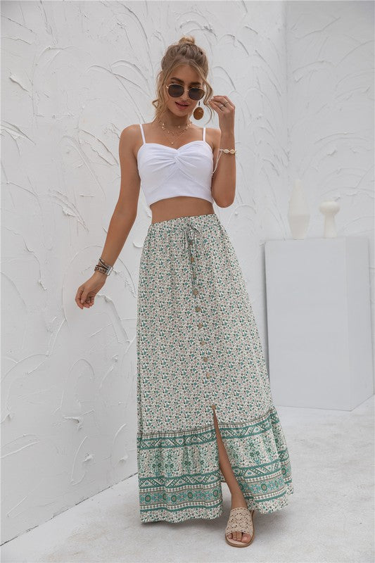 PRINTED MAXI SKIRT