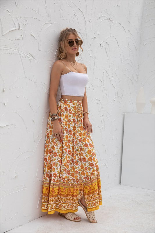 PRINTED MAXI SKIRT