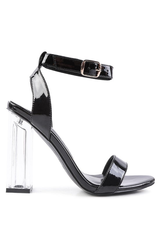 POLOMA CHUNKY CLEAR HIGH HEELED SANDALS