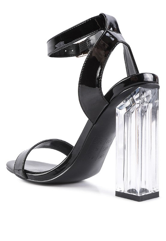 POLOMA CHUNKY CLEAR HIGH HEELED SANDALS