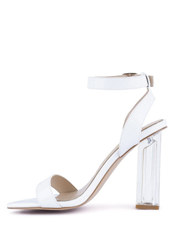 POLOMA CHUNKY CLEAR HIGH HEELED SANDALS