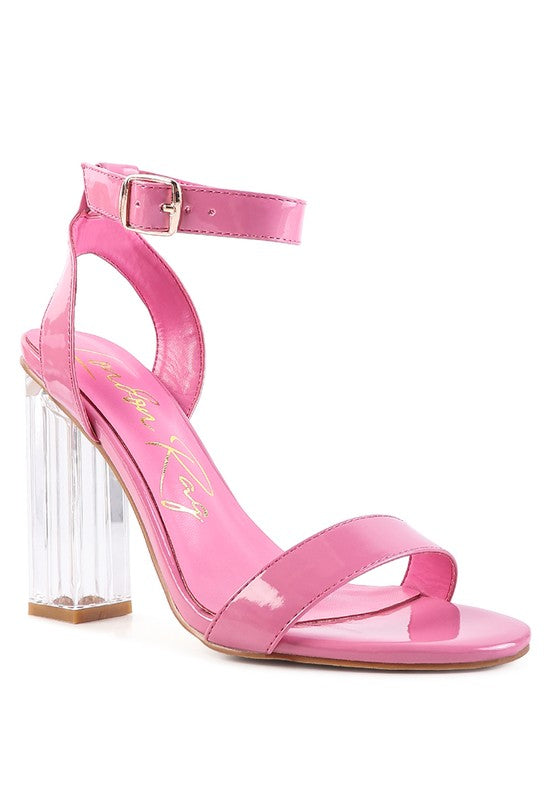 POLOMA CHUNKY CLEAR HIGH HEELED SANDALS