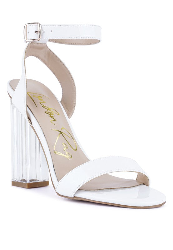 POLOMA CHUNKY CLEAR HIGH HEELED SANDALS