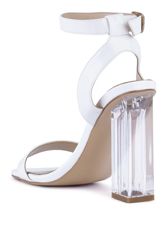 POLOMA CHUNKY CLEAR HIGH HEELED SANDALS