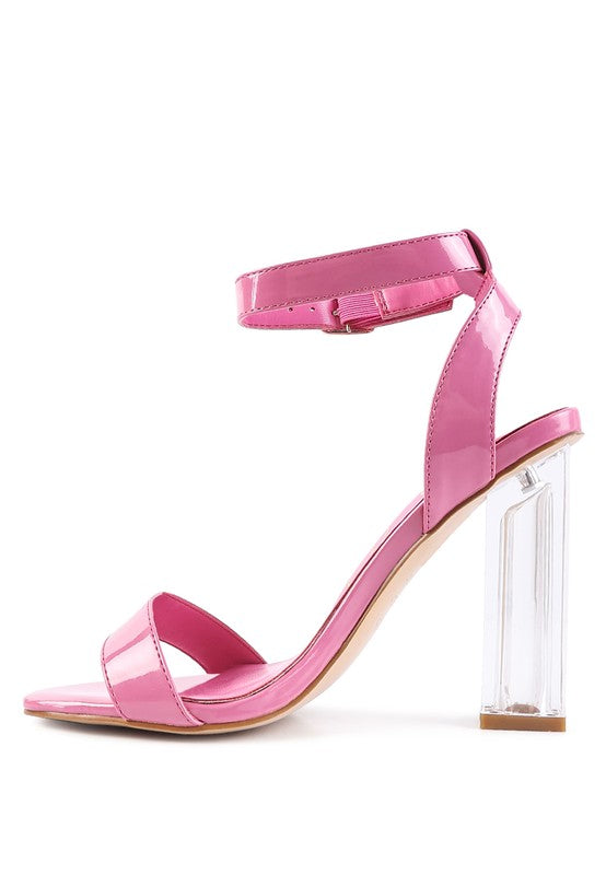 POLOMA CHUNKY CLEAR HIGH HEELED SANDALS