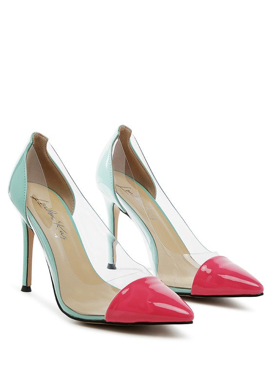 CANDACE CLEAR STILETTO PUMPS