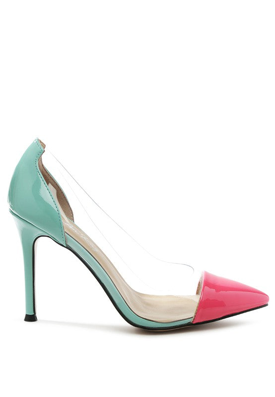 CANDACE CLEAR STILETTO PUMPS