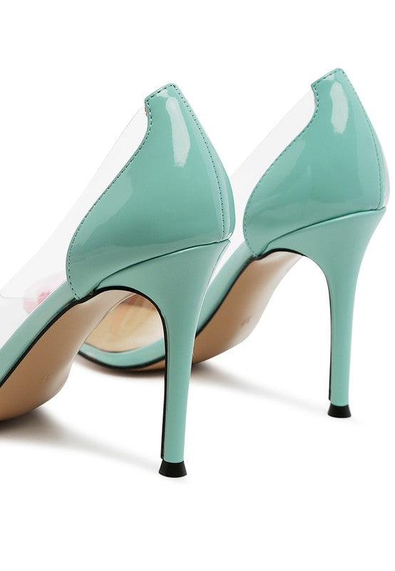 CANDACE CLEAR STILETTO PUMPS