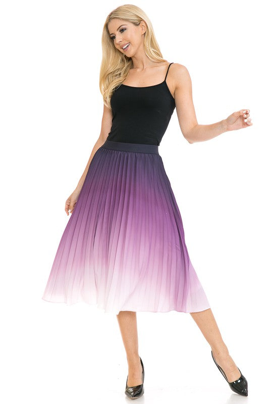 PLEATED MIDI SWING SKIRT